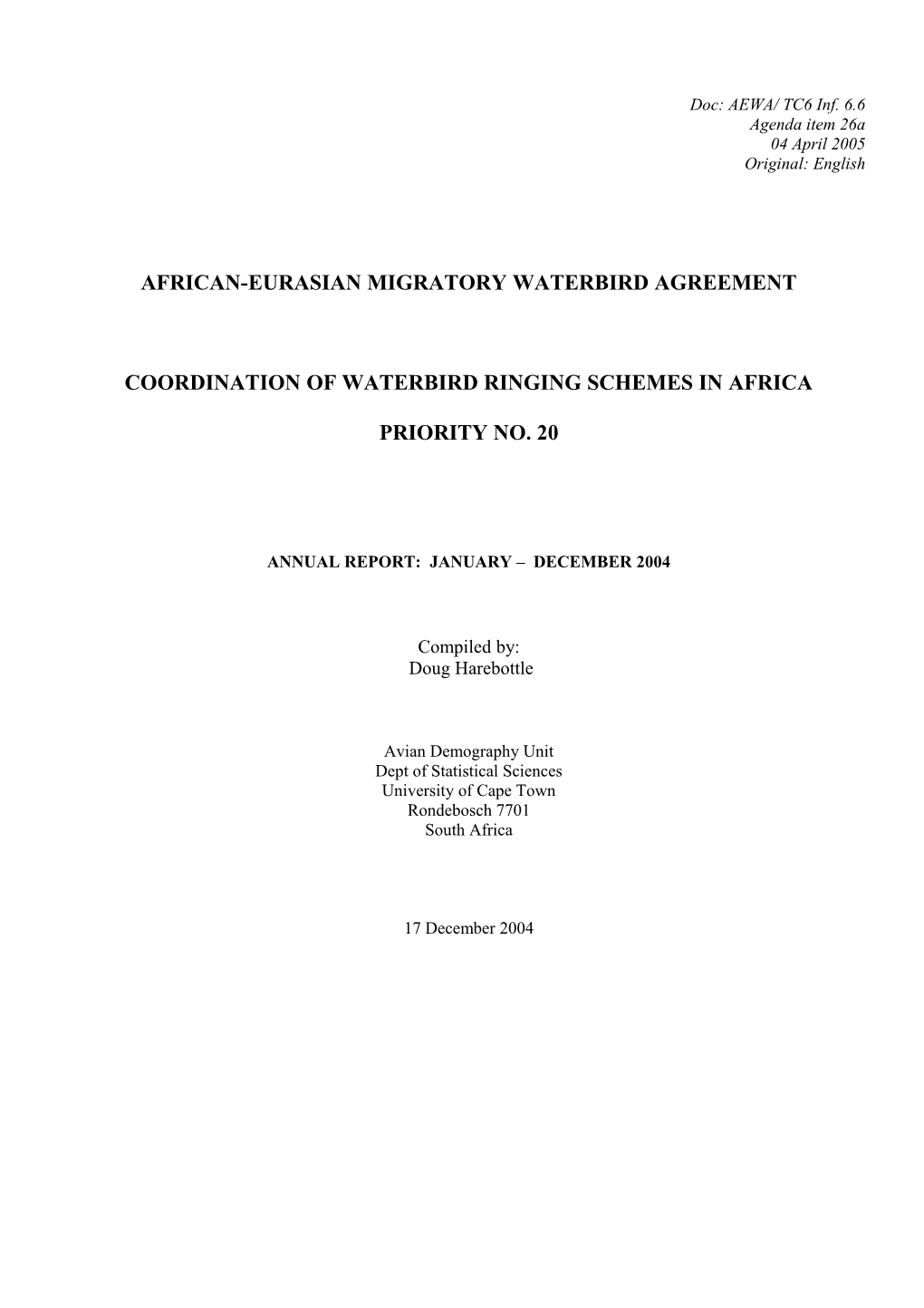 African-Eurasian Migratory Waterbird Agreement