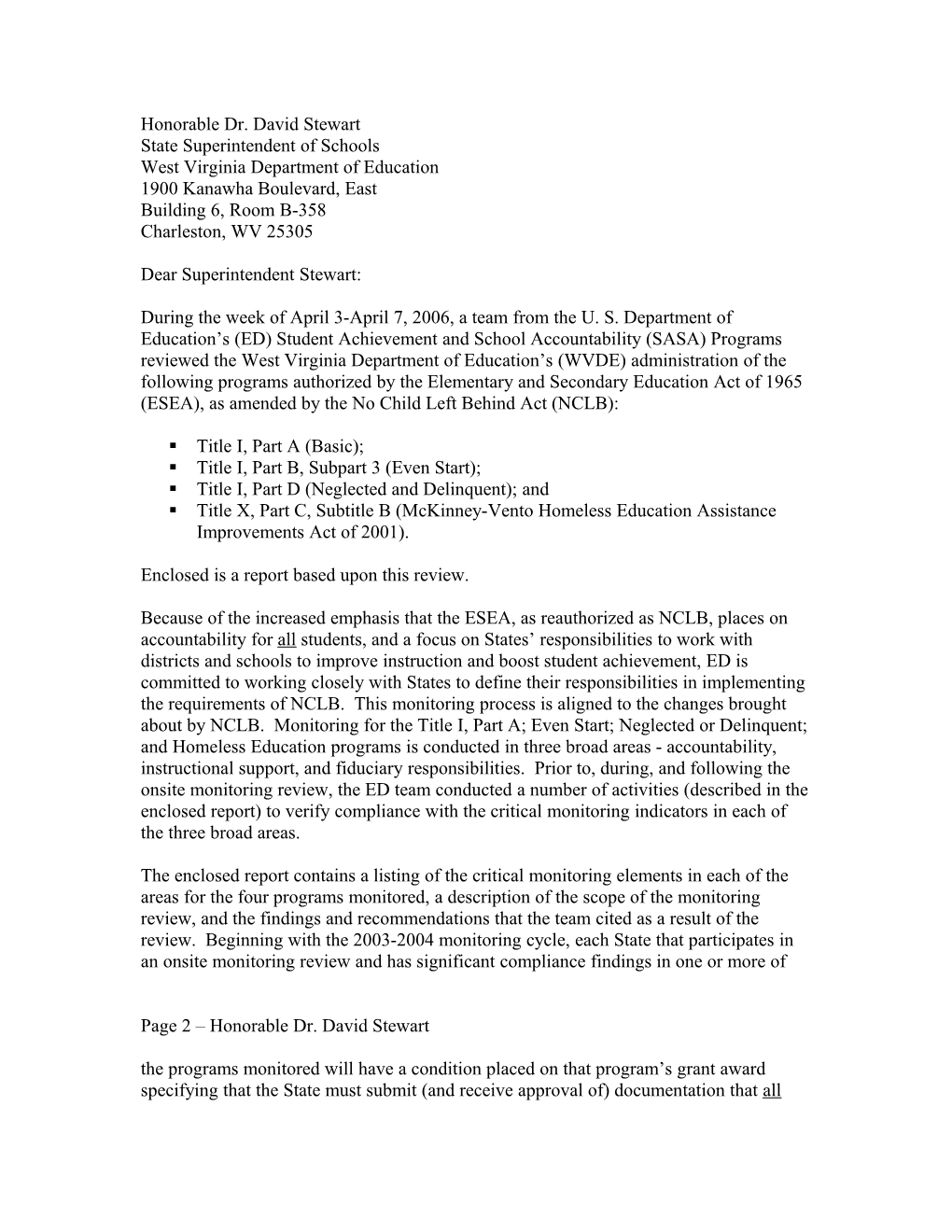 West Virginia Monitoring Letter (MS Word)