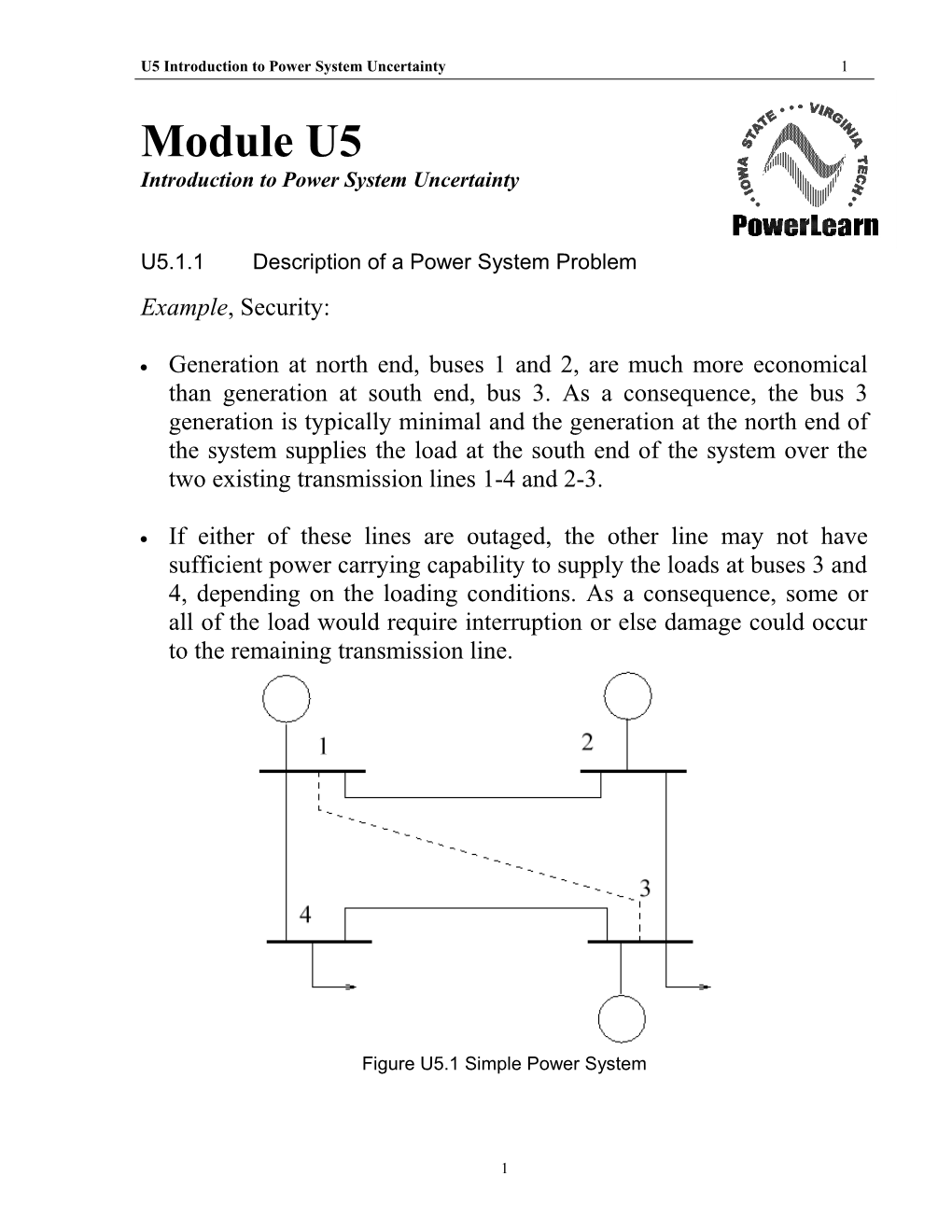 U5 Introduction to Power System Uncertainty 1