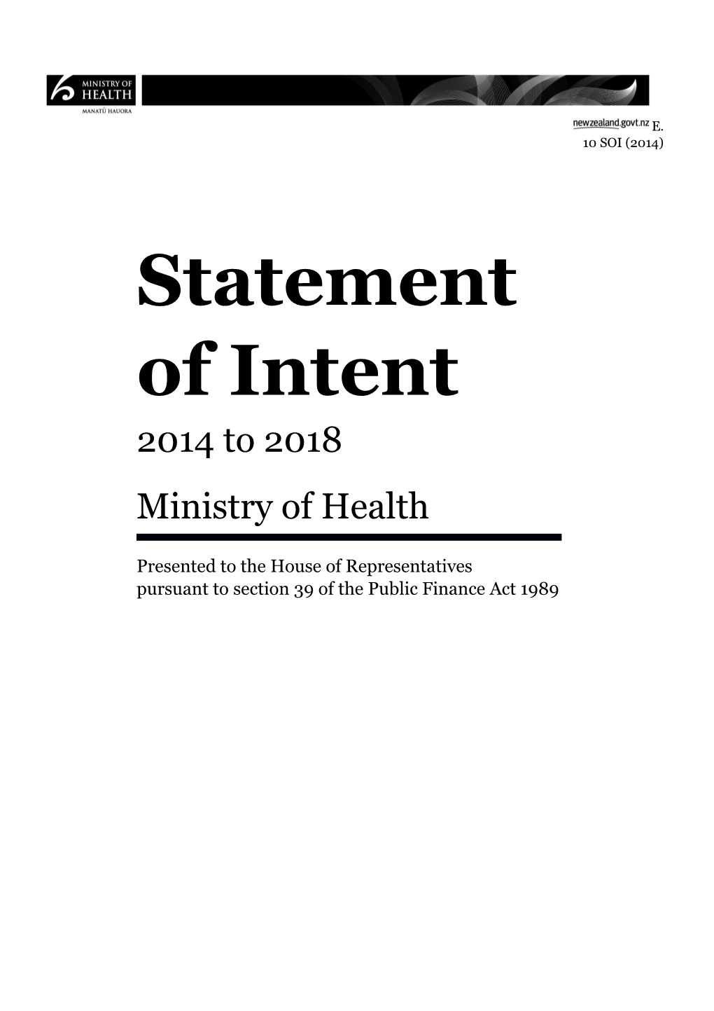 Statement of Intent 2104 to 2018