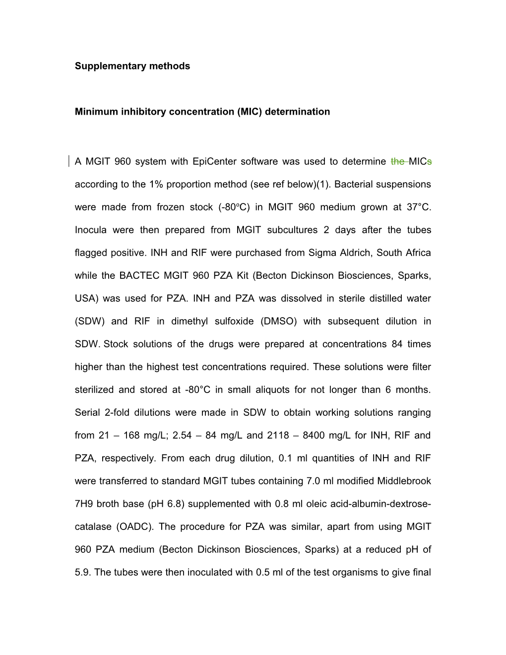 Minimum Inhibitory Concentration (MIC) Determination