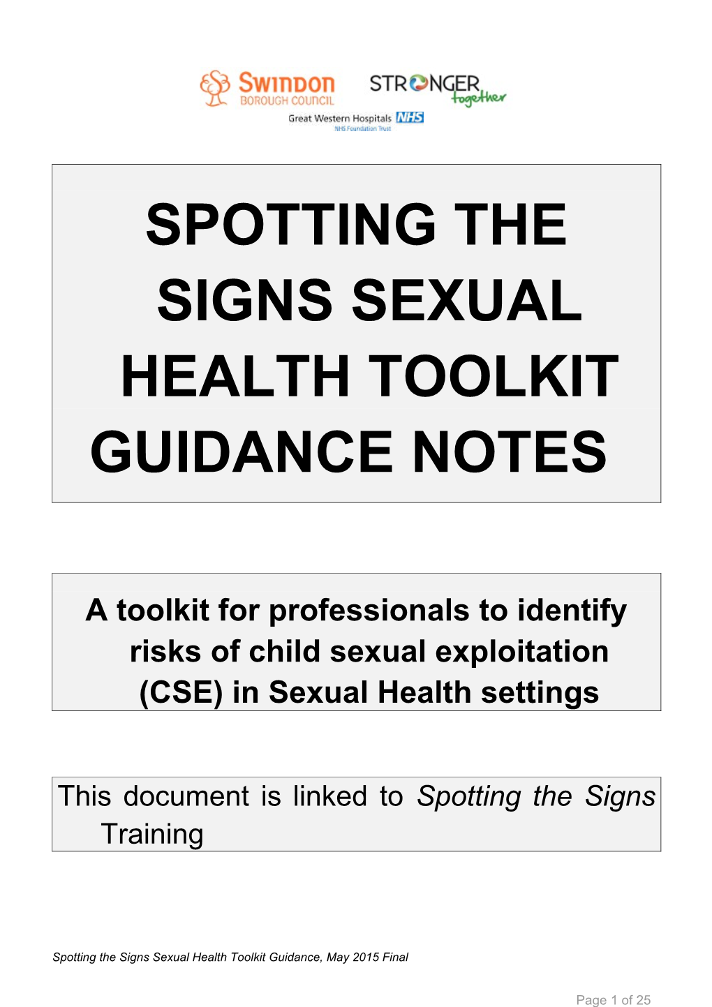 Spotting the Signs Sexual Health Toolkit