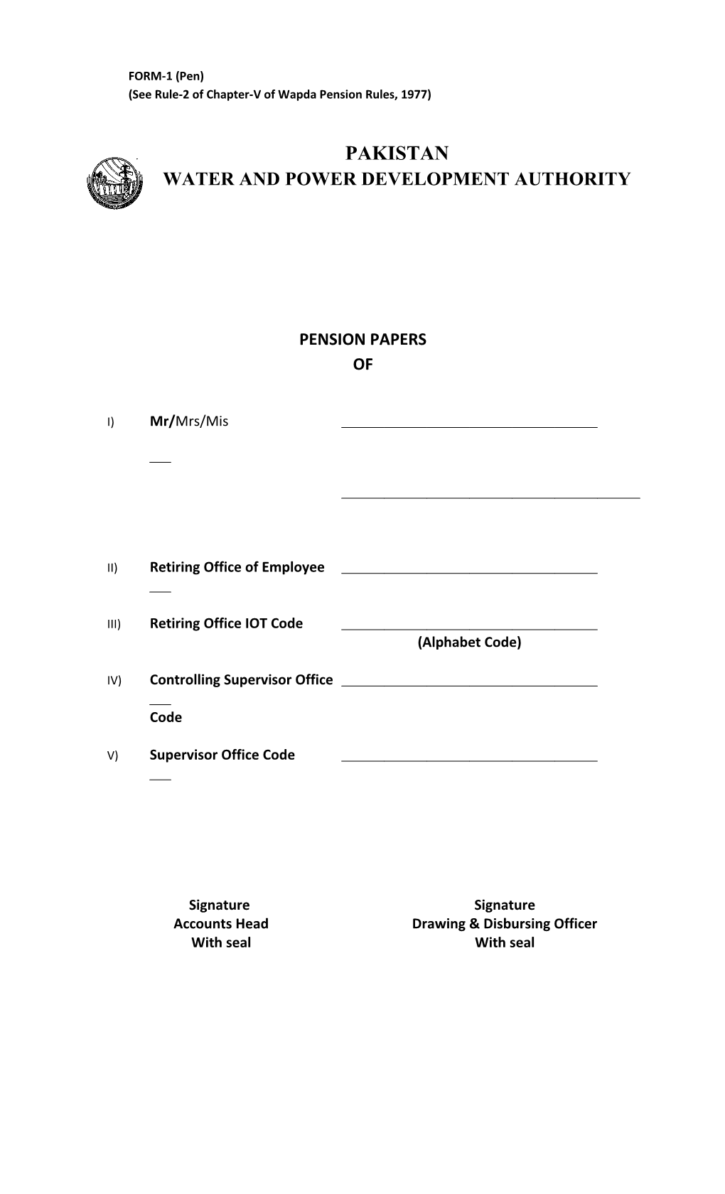 See Rule-2 of Chapter-V of Wapda Pension Rules, 1977