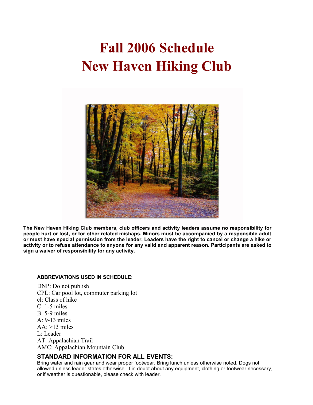 New Haven Hiking Club