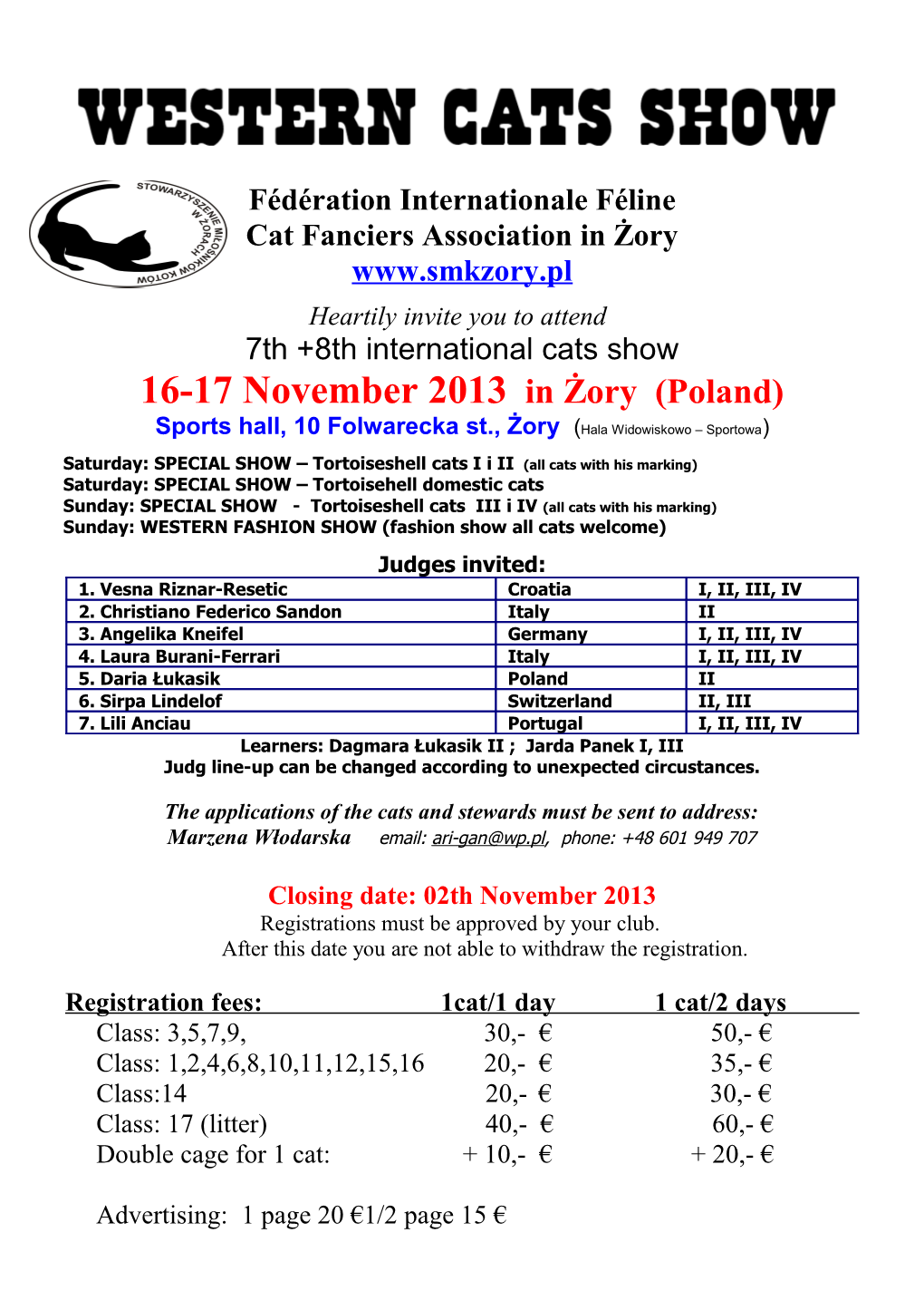 Cat Fanciers Association in Żory