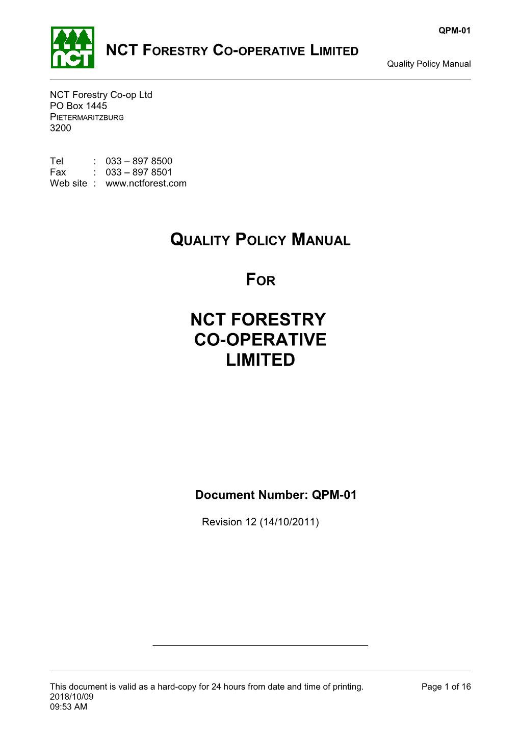 NCT Forestry Co-Operative Limited