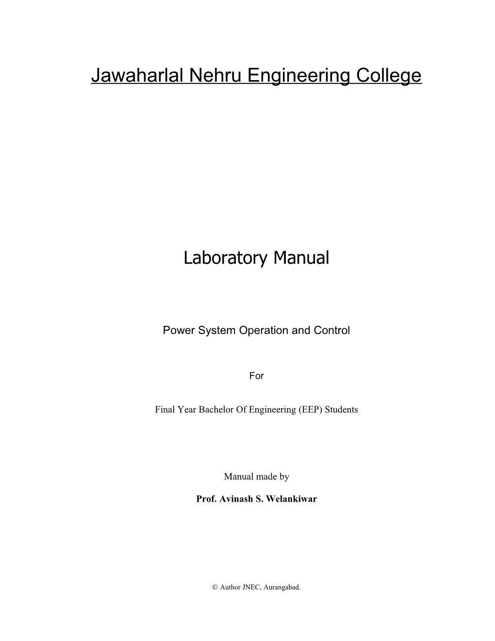 Jawaharlal Nehru Engineering College