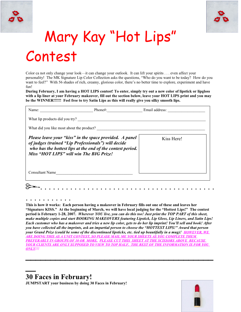 Mary Kay Hot Lips Contest