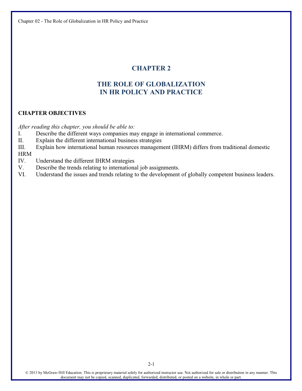 Chapter 02 - the Role of Globalization in HR Policy and Practice