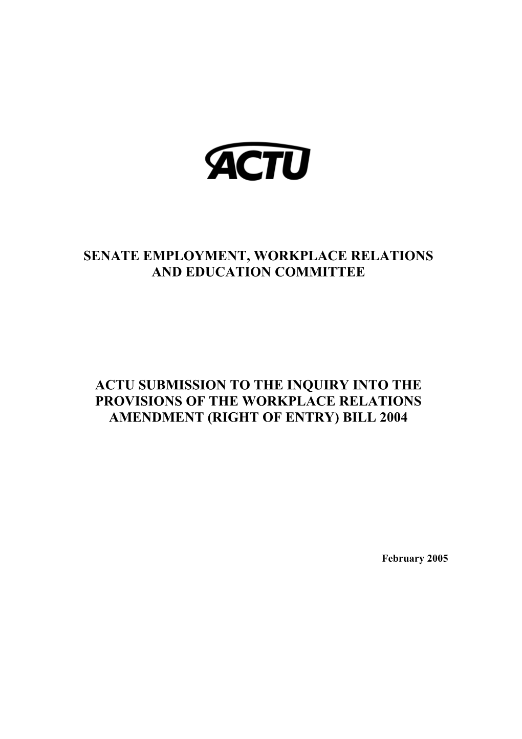 Senate Employment, Workplace Relations and Education Committee