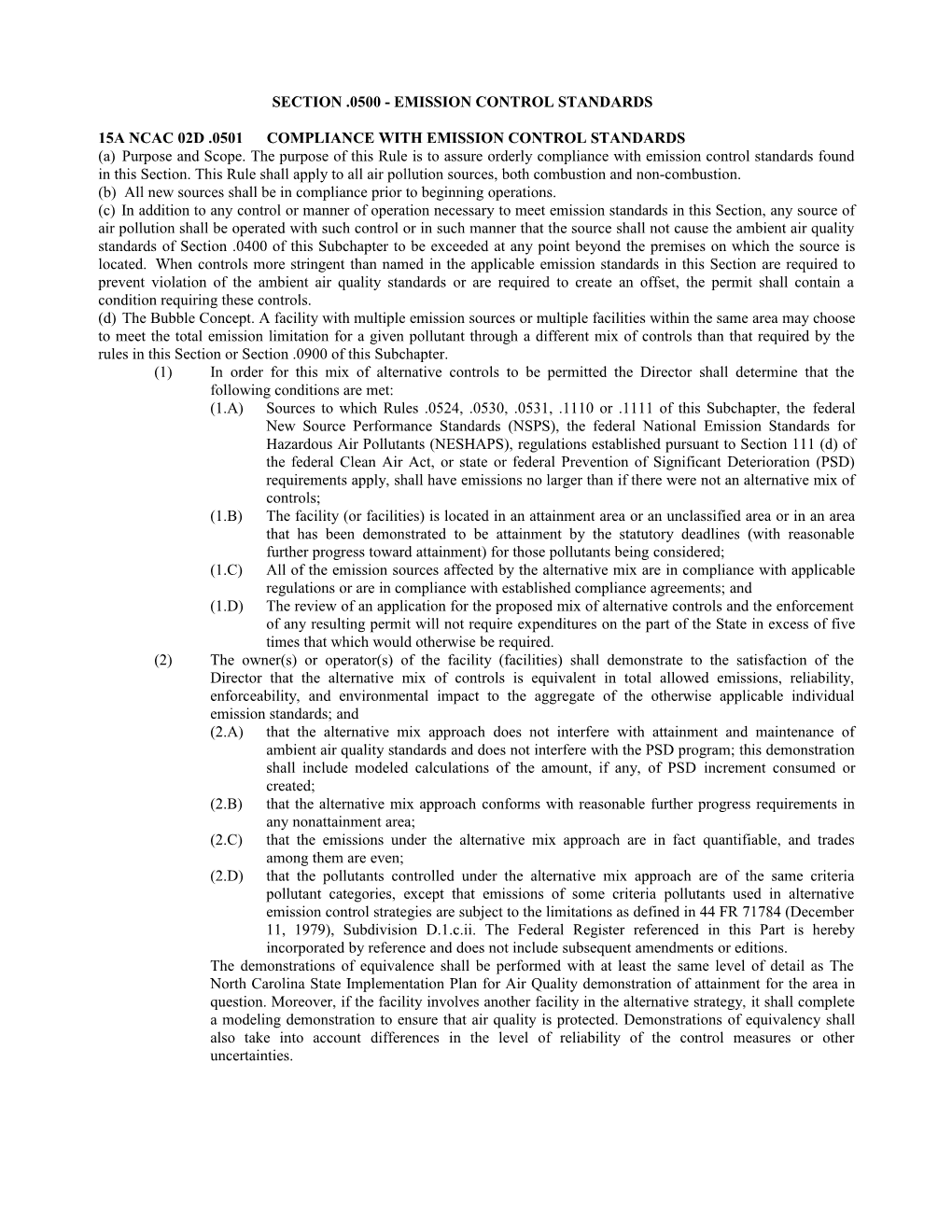 Section .0500 - Emission Control Standards