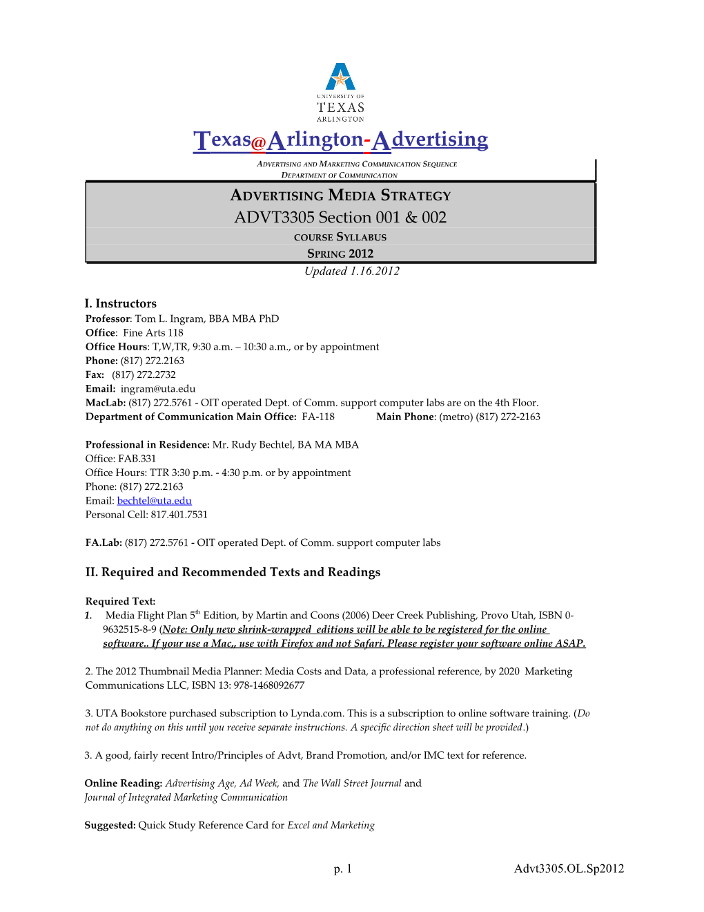 Texas Arlington-Advertising