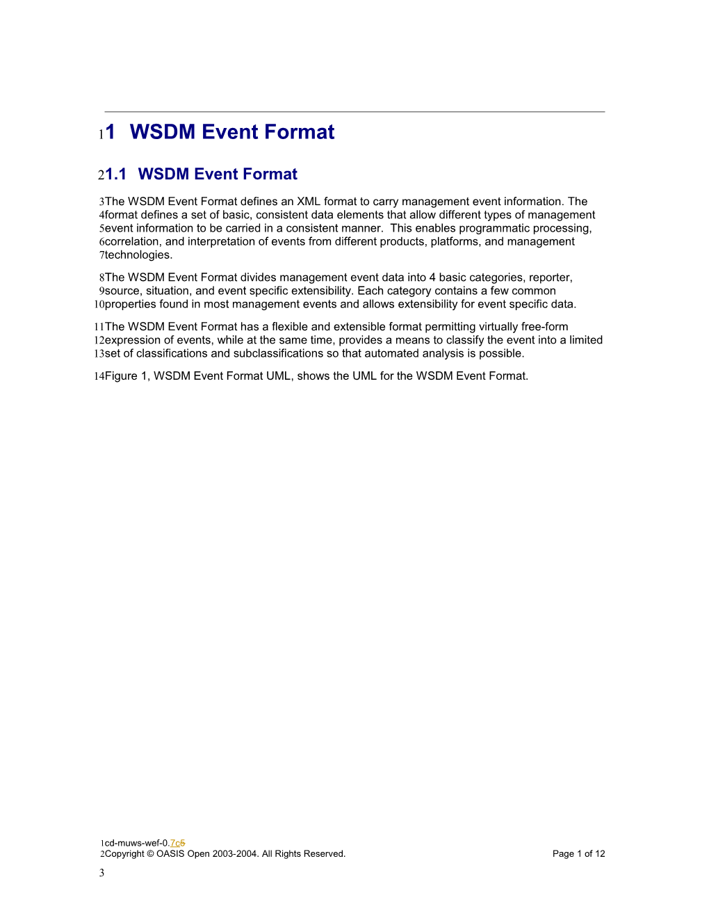 1WSDM Event Format