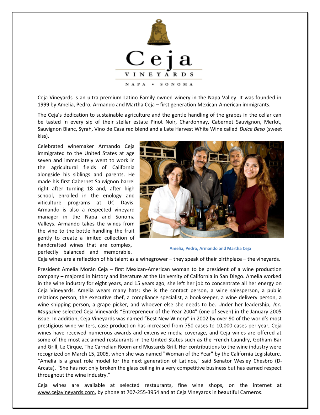 The Ceja S Dedication to Sustainable Agriculture and the Gentle Handling of the Grapes