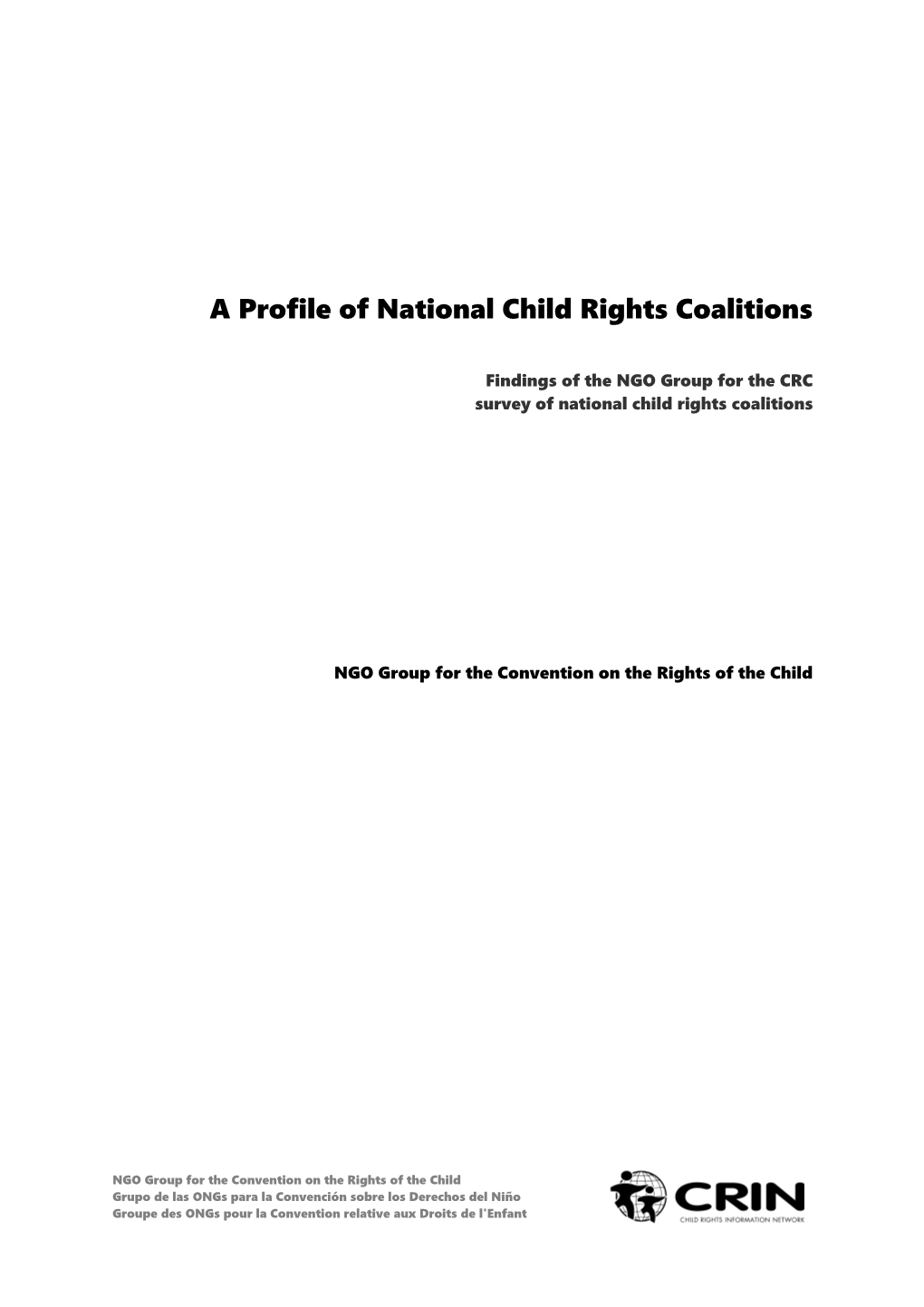 A Profile of National Child Rights Coalitions