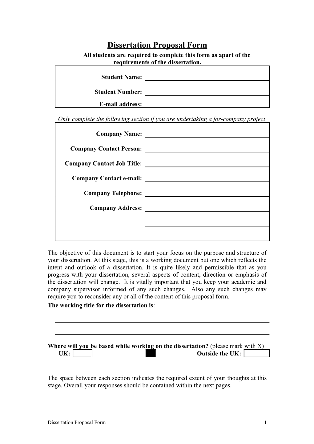 Dissertation Proposal Form