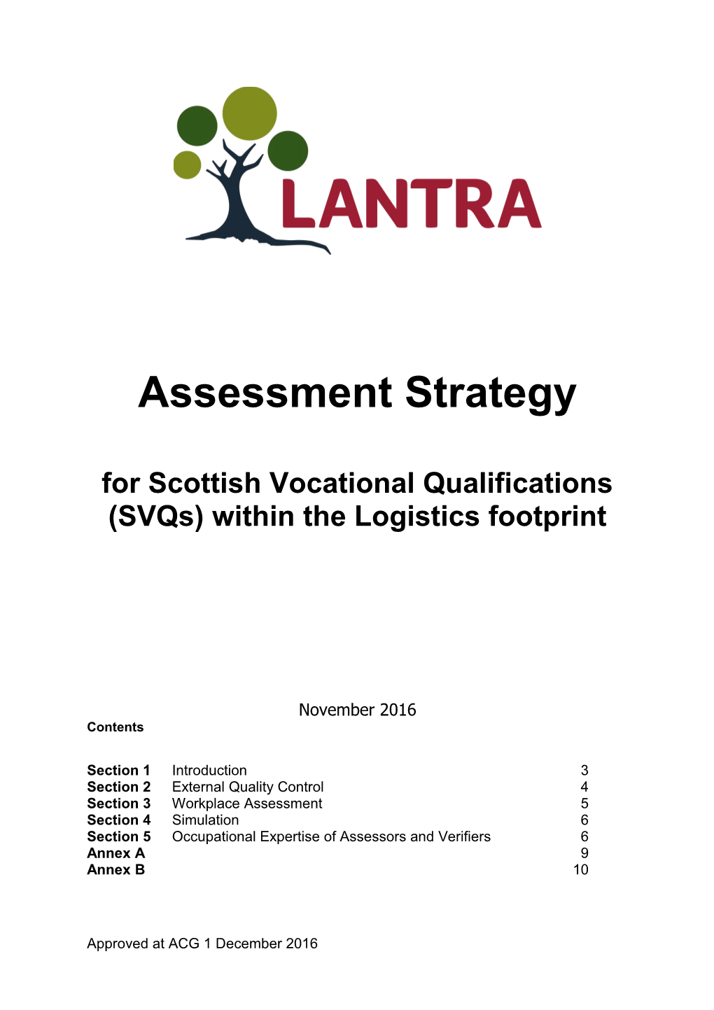 For Scottish Vocational Qualifications (Svqs) Within the Logistics Footprint