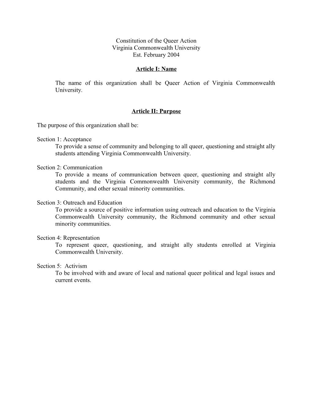 Constitution of the Sexual Minority Student Alliance