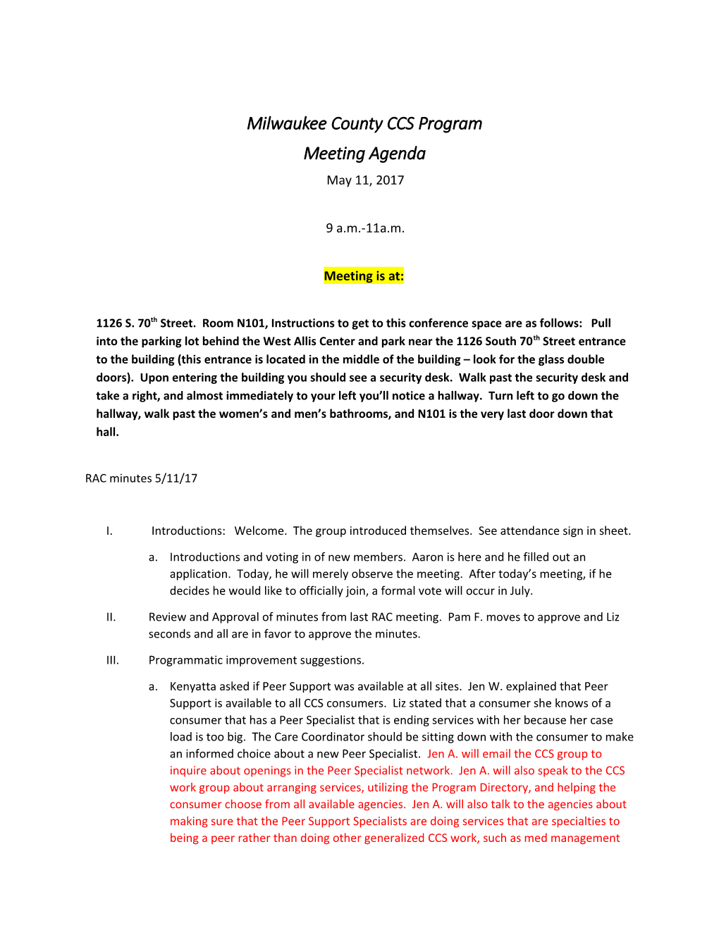Milwaukee County CCS Program
