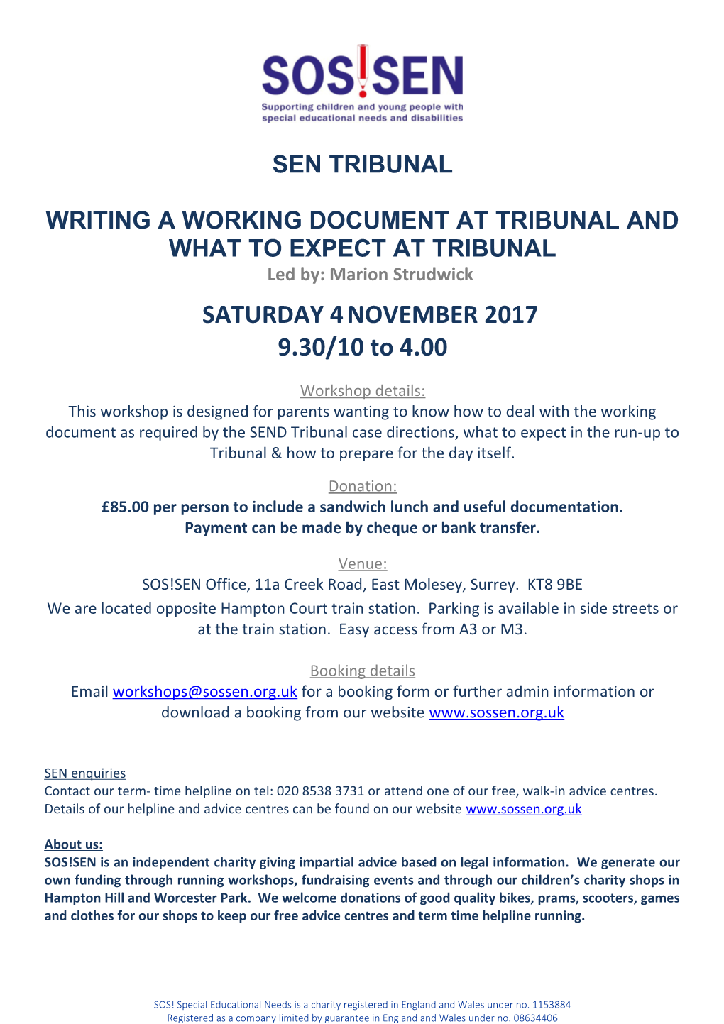Writing a Working Document at Tribunal and What to Expect at Tribunal