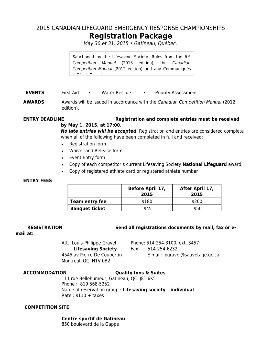 2004 Canadian Lifeguard Championship Pool