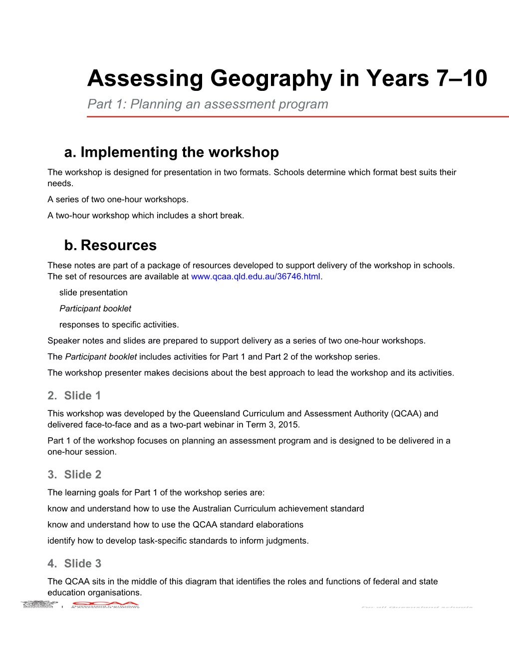 Assessing Geography in Years 7 10 Speaker Notes Part 1