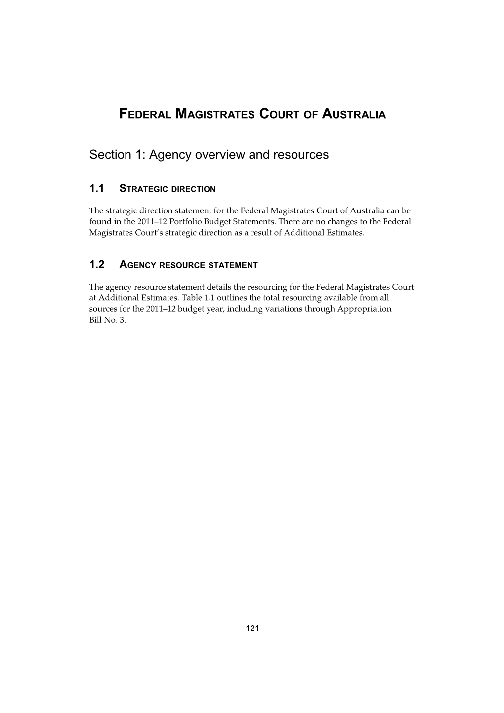 Portfolio Additional Estimates Statements 2011-12 - Federal Magistrates Court