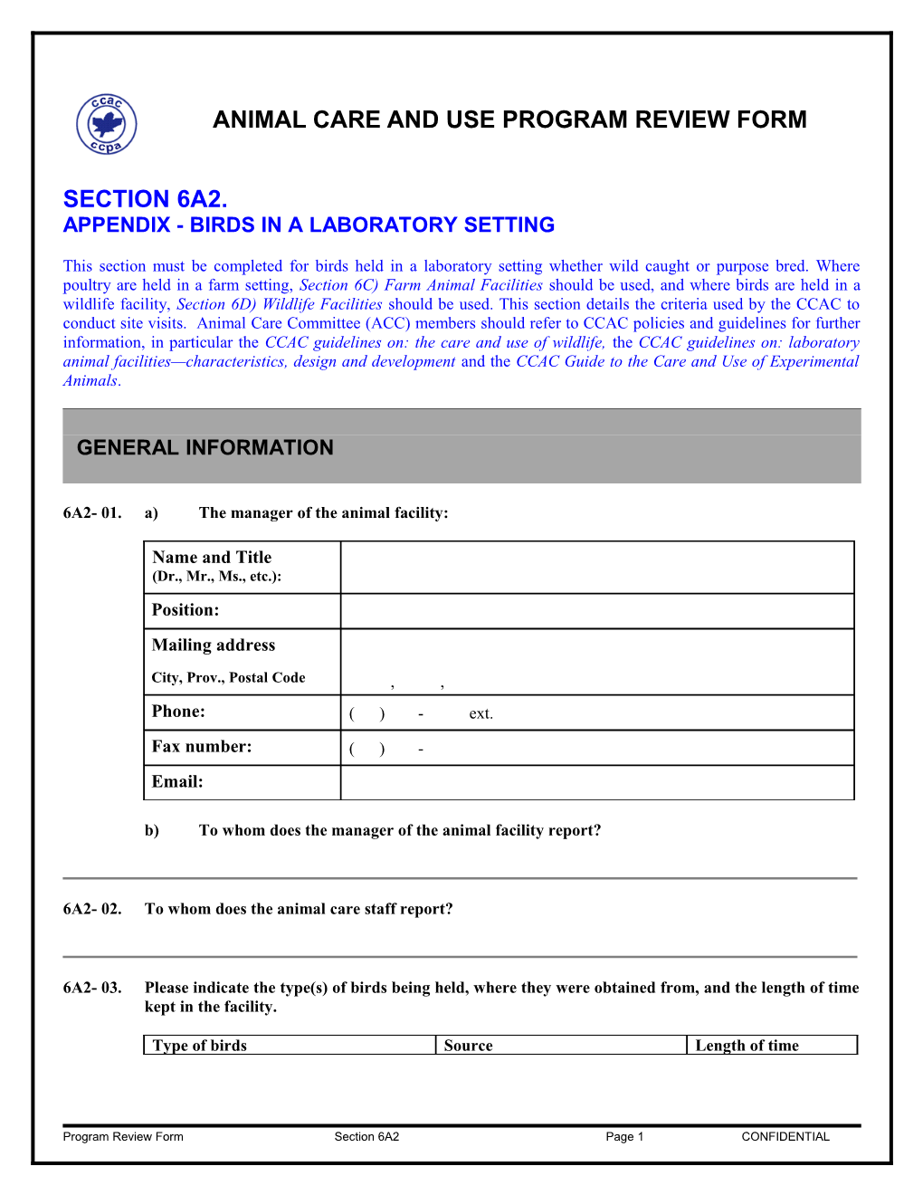 Appendix - Birds in a Laboratory Setting