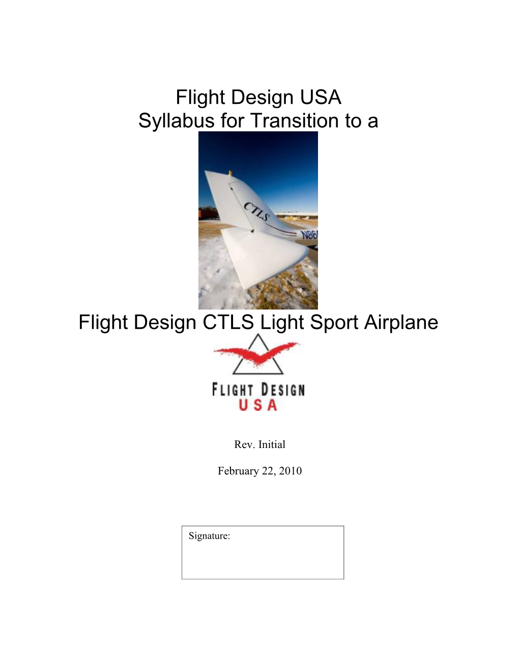 Flight Design CTLS Light Sport Airplane