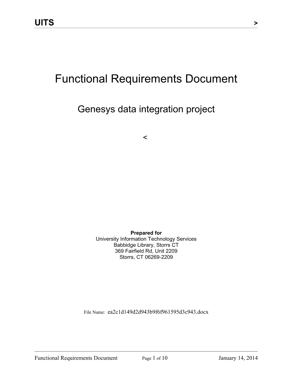 Functional Requirements Document