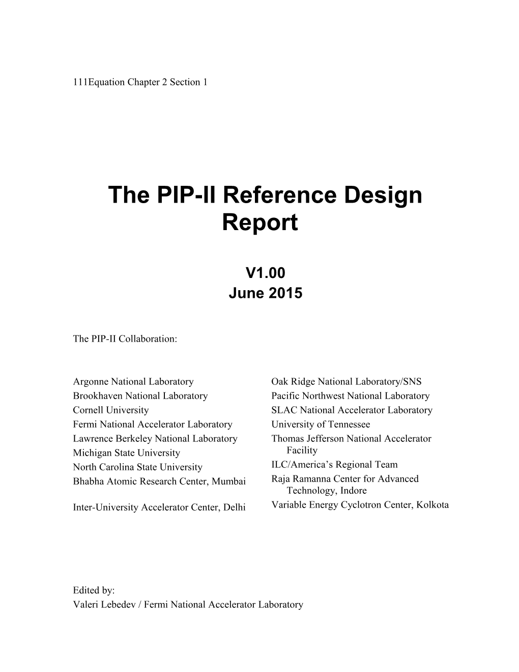 The PIP-II Reference Design Report