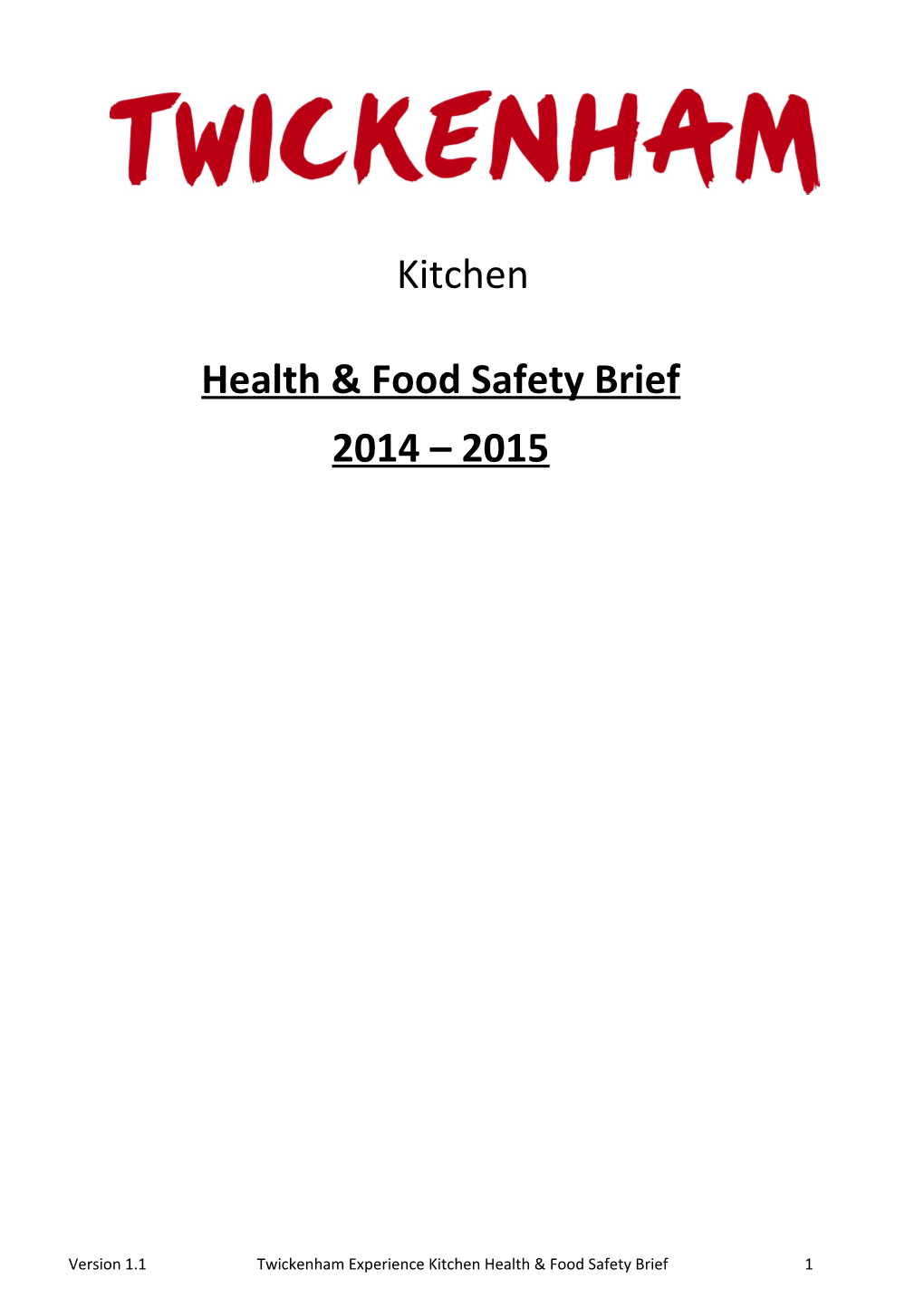 Health & Food Safety Brief