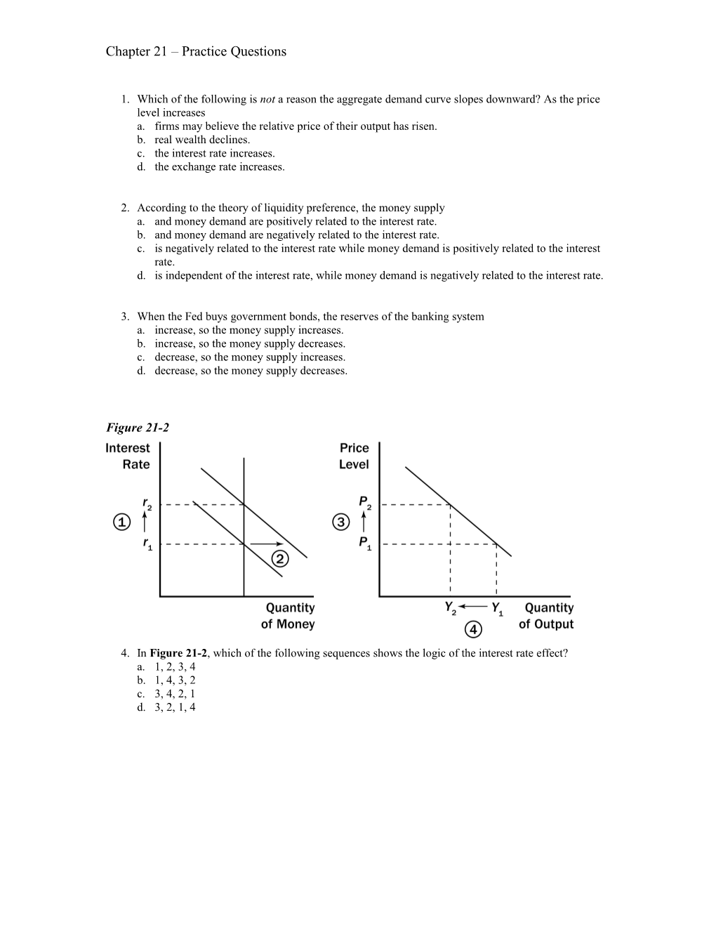 Chapter 21 Practice Questions