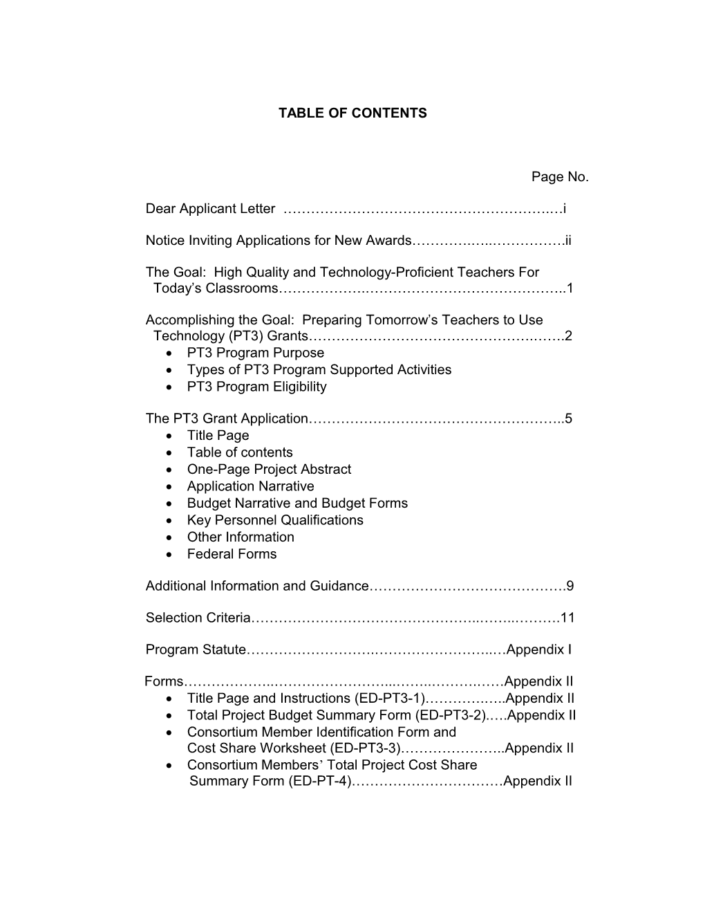 Archived: FY 2003 Application Package for the Preparing Tomorrow's Teachers to Use Technology