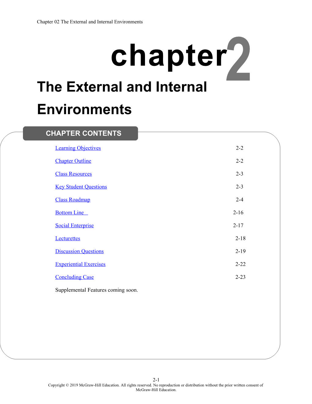 Chapter 02The External and Internal Environments