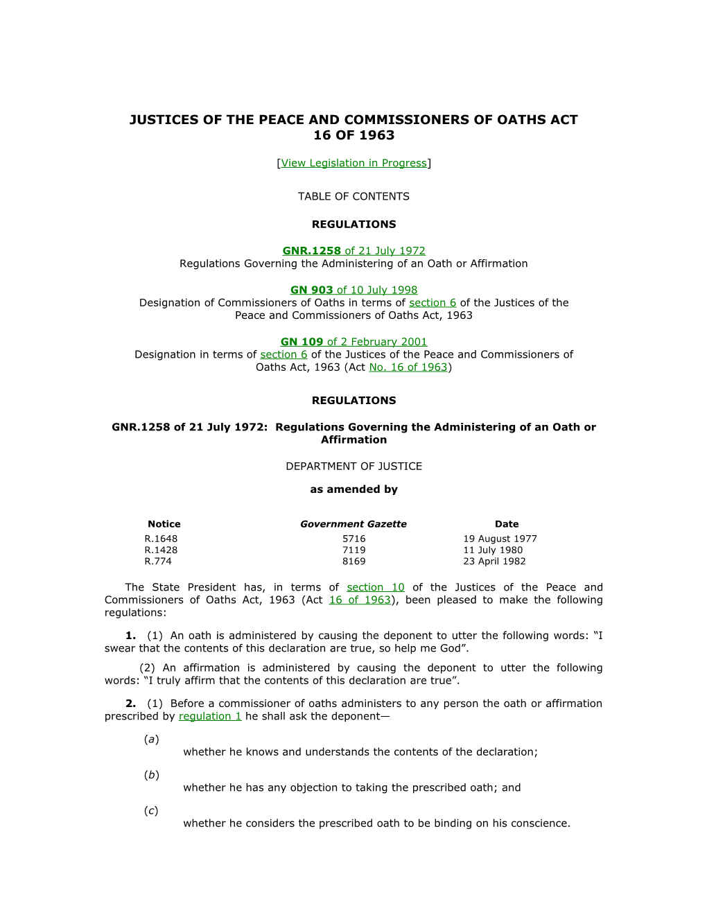 Justices of the Peace and Commissioners of Oaths Act