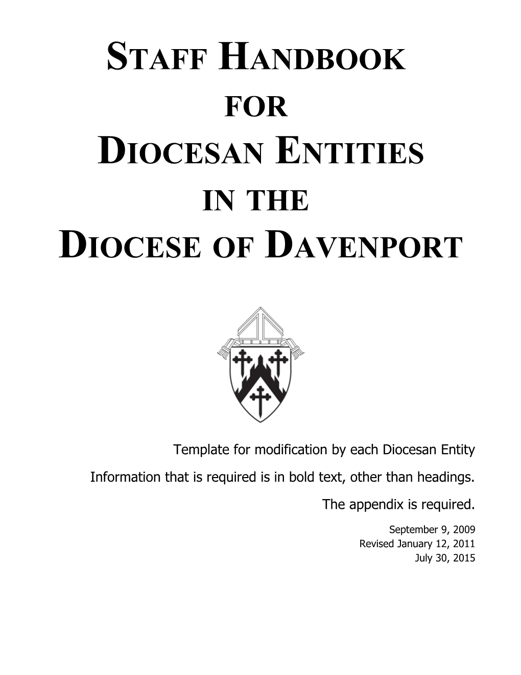 Diocese of Davenport - Staff Handbook for Diocesan Entities