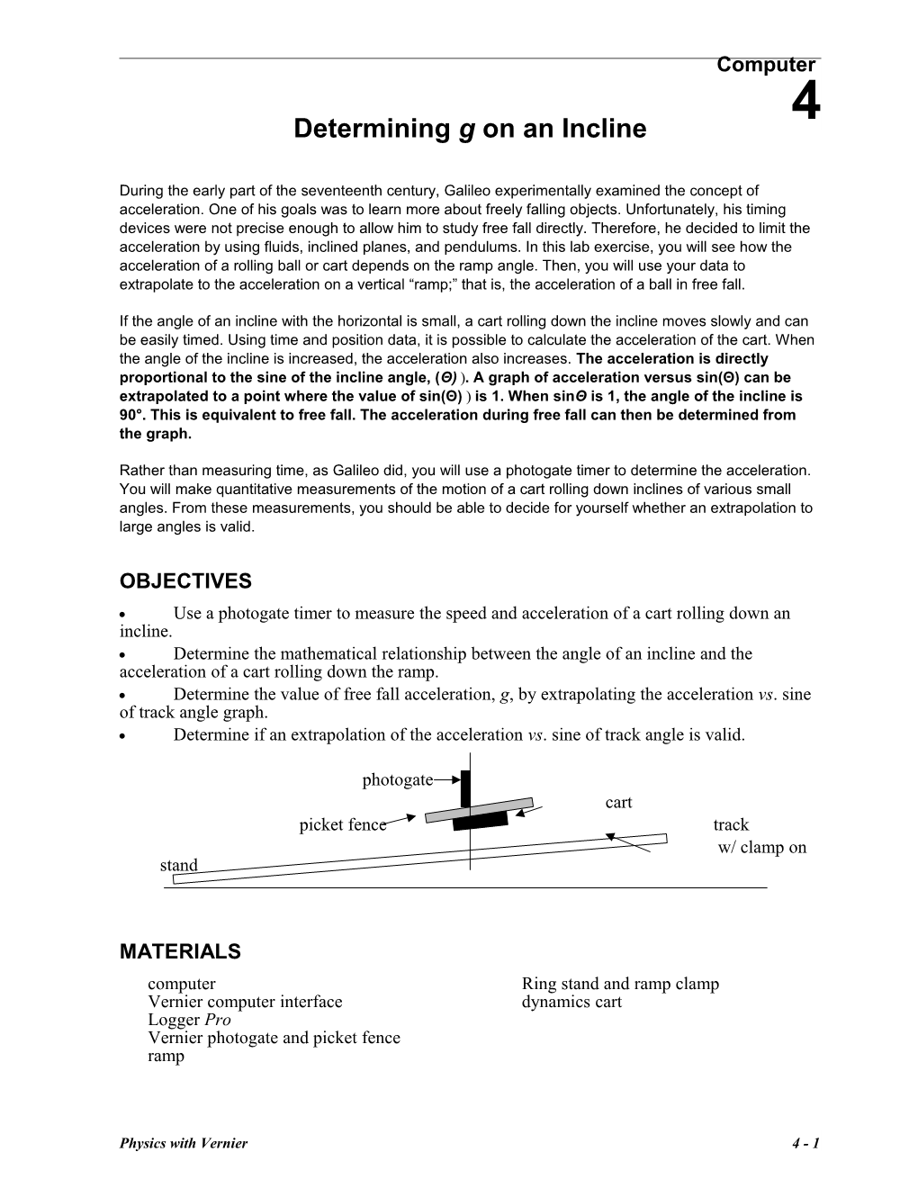 Determining G on an Incline