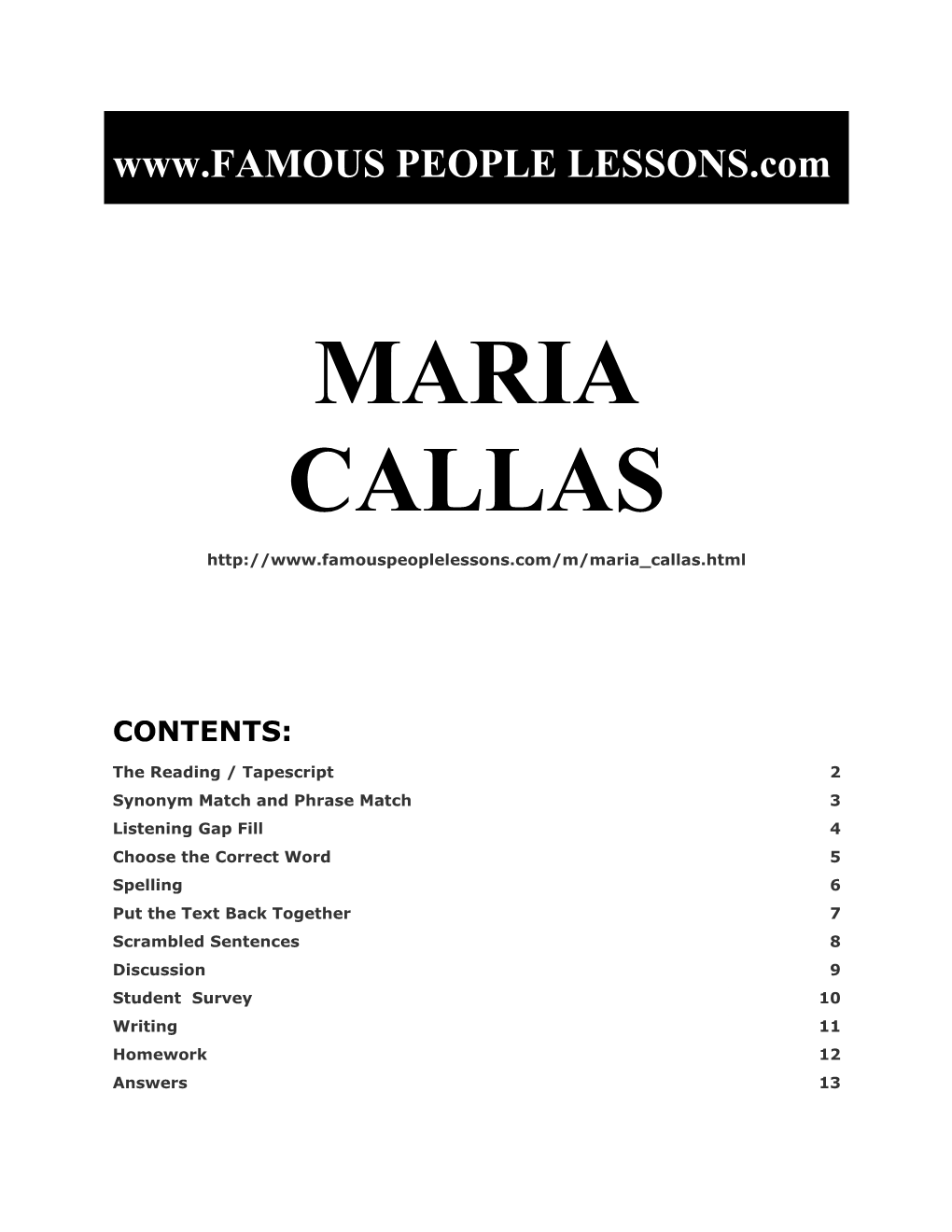 Famous People Lessons - Maria Callas