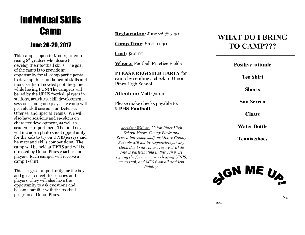 Individual Skills Camp