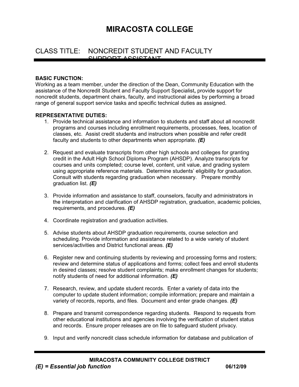 Noncredit Student and Faculty Support Assistant1