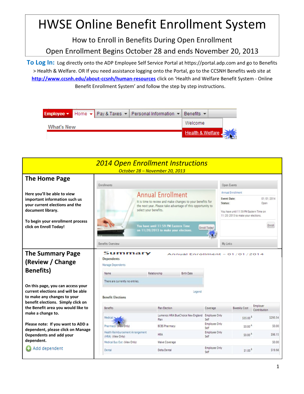 HWSE Online Benefit Enrollment System