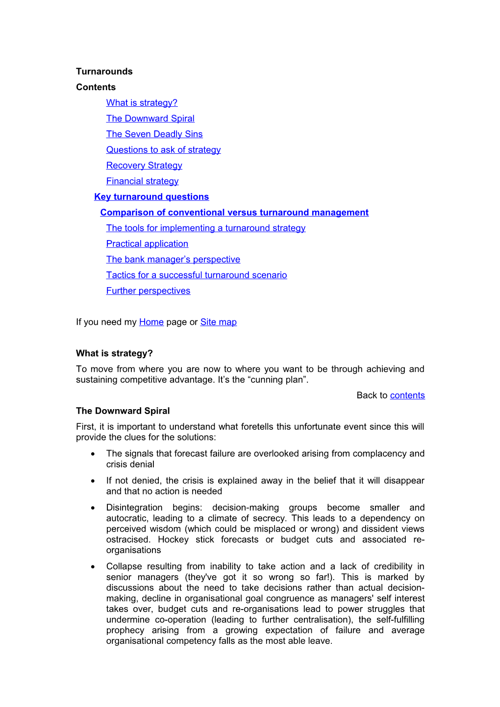 Turnarounds and Divestment