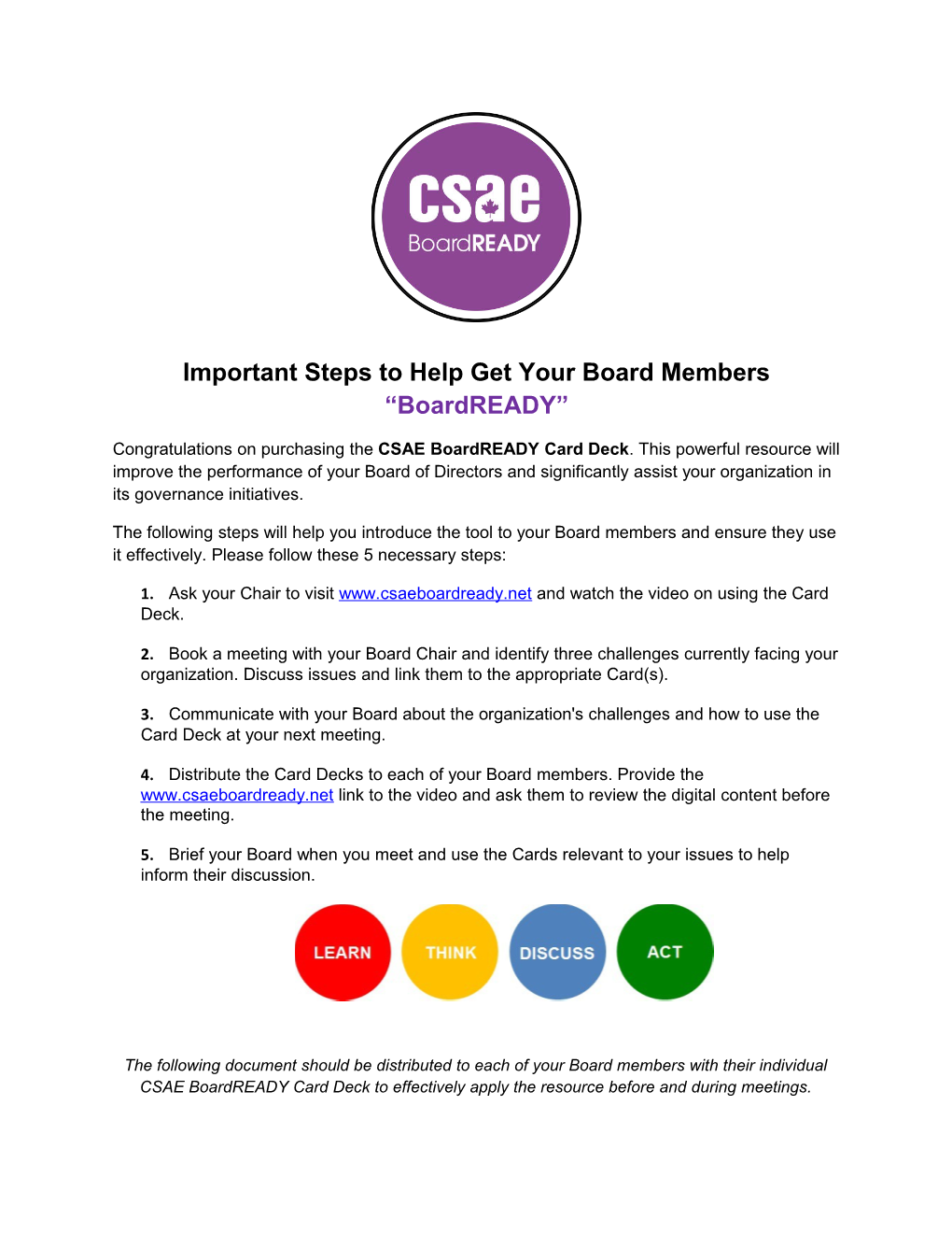 Important Steps to Help Get Your Board Members Boardready