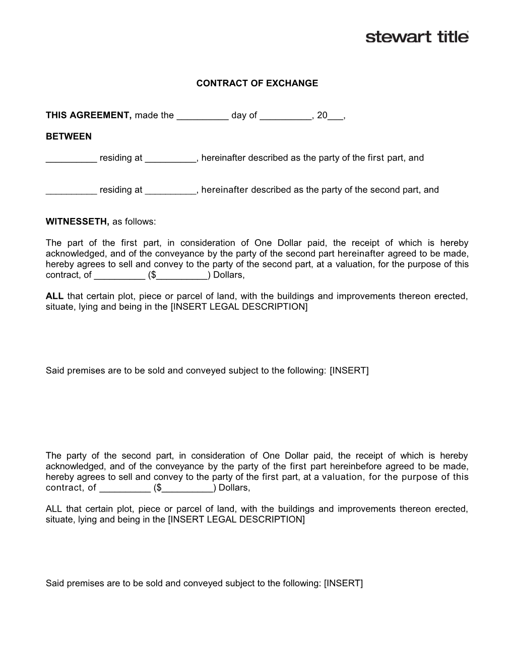 Contract of Exchange