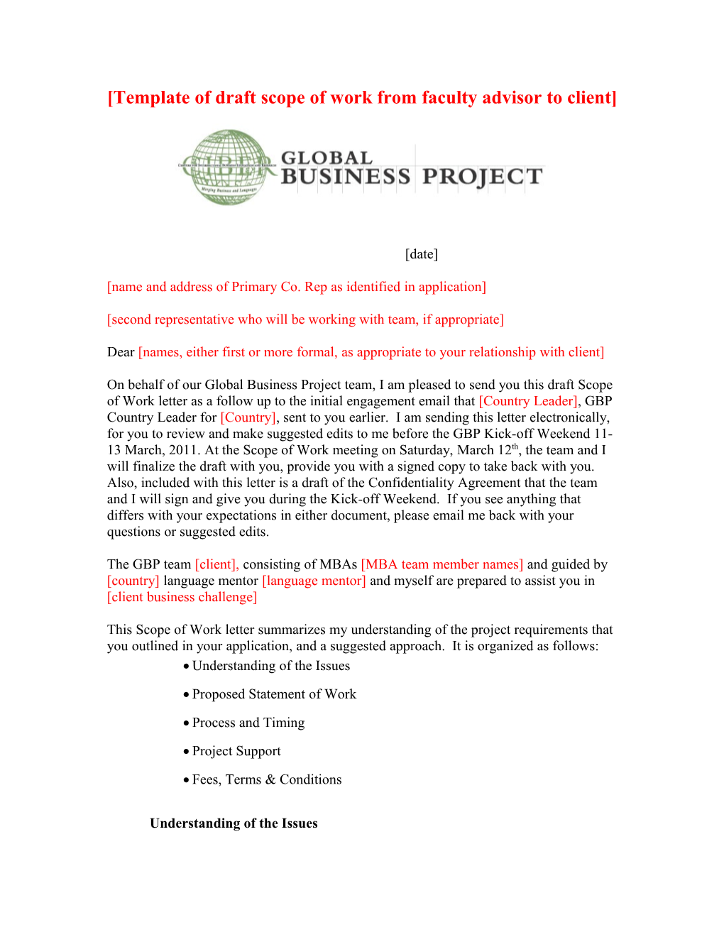 This Email Is to Let You Know That We Are Accepting Project Applications for GBP Global