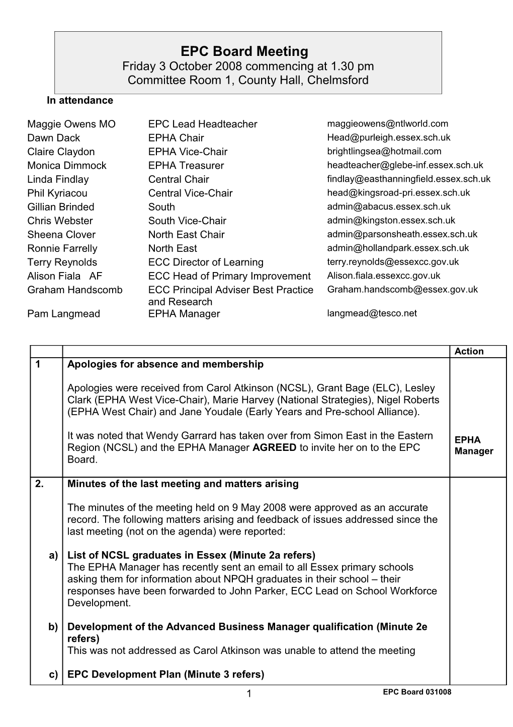 To Raise Awareness of and Disseminate Good School Improvement Practice in Essex