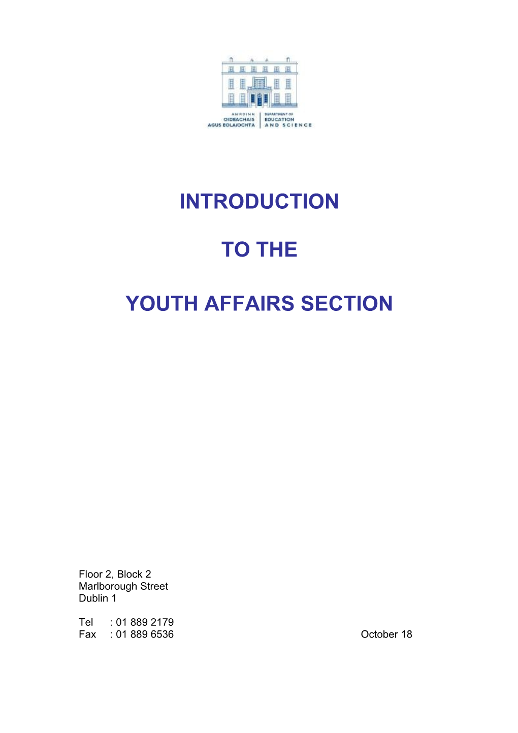 Introduction to the Youth Affairs Section (File Format Word 80KB)