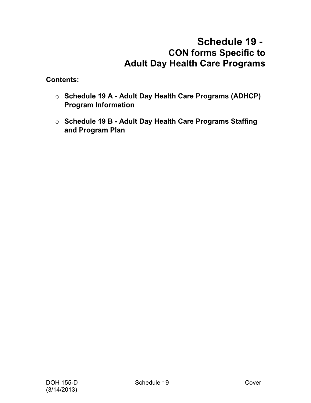 Adult Day Health Care Programs Program Information