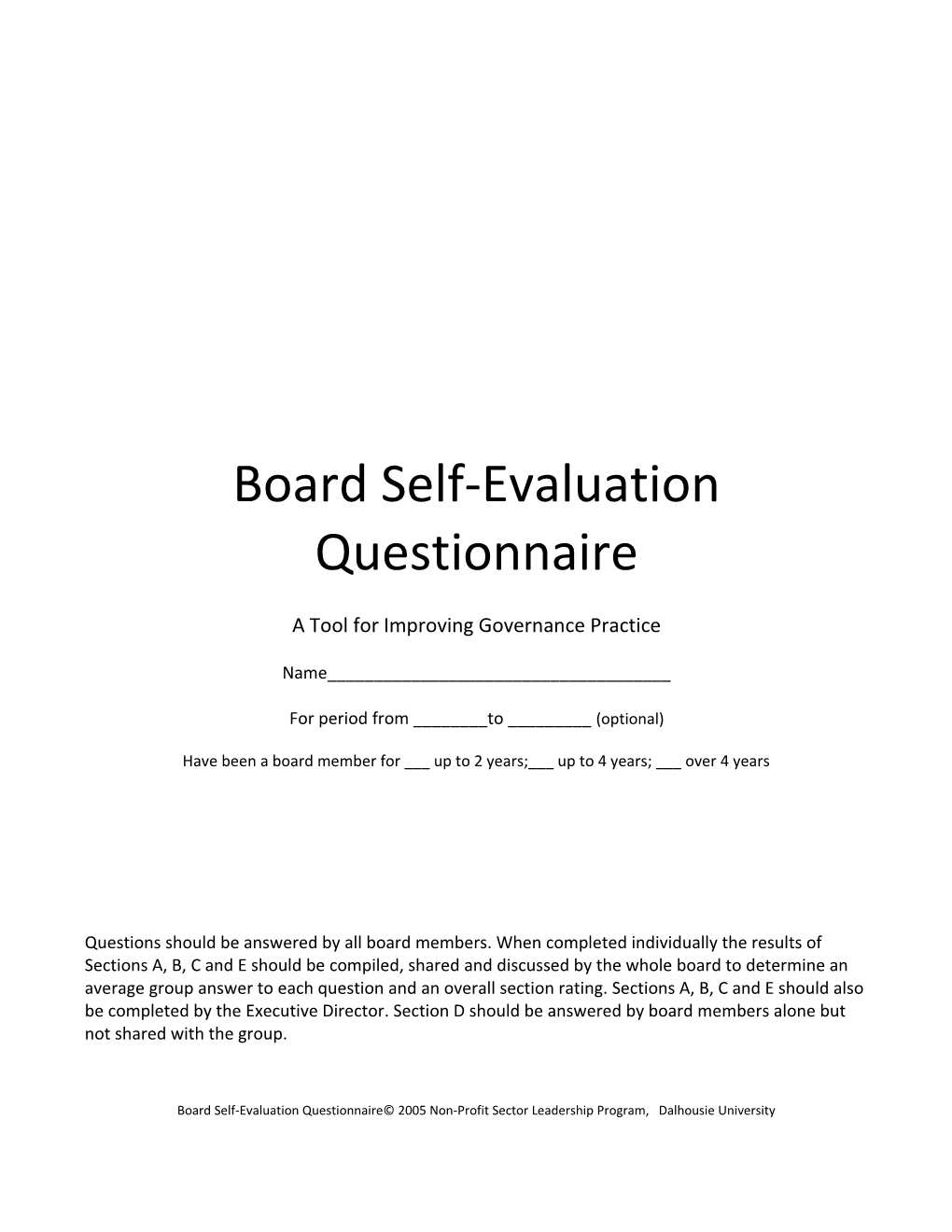 Board Self-Evaluation